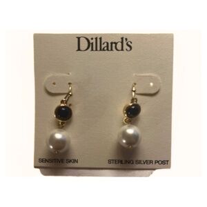 Dillard’s Pearl Drop Earrings | Sterling Silver Post | NWT